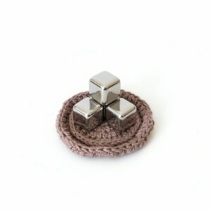 Koolcube Stainless Steel Ice Cubes & Crochet Coasters Bundle